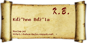 Kühne Béla névjegykártya