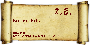 Kühne Béla névjegykártya