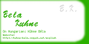 bela kuhne business card